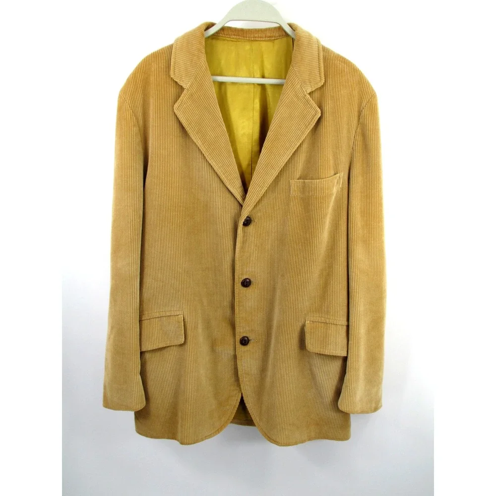 Vintage WR Derby San Francisco Corduroy Blazer Mens 44 Tan Lined Preppy Academia